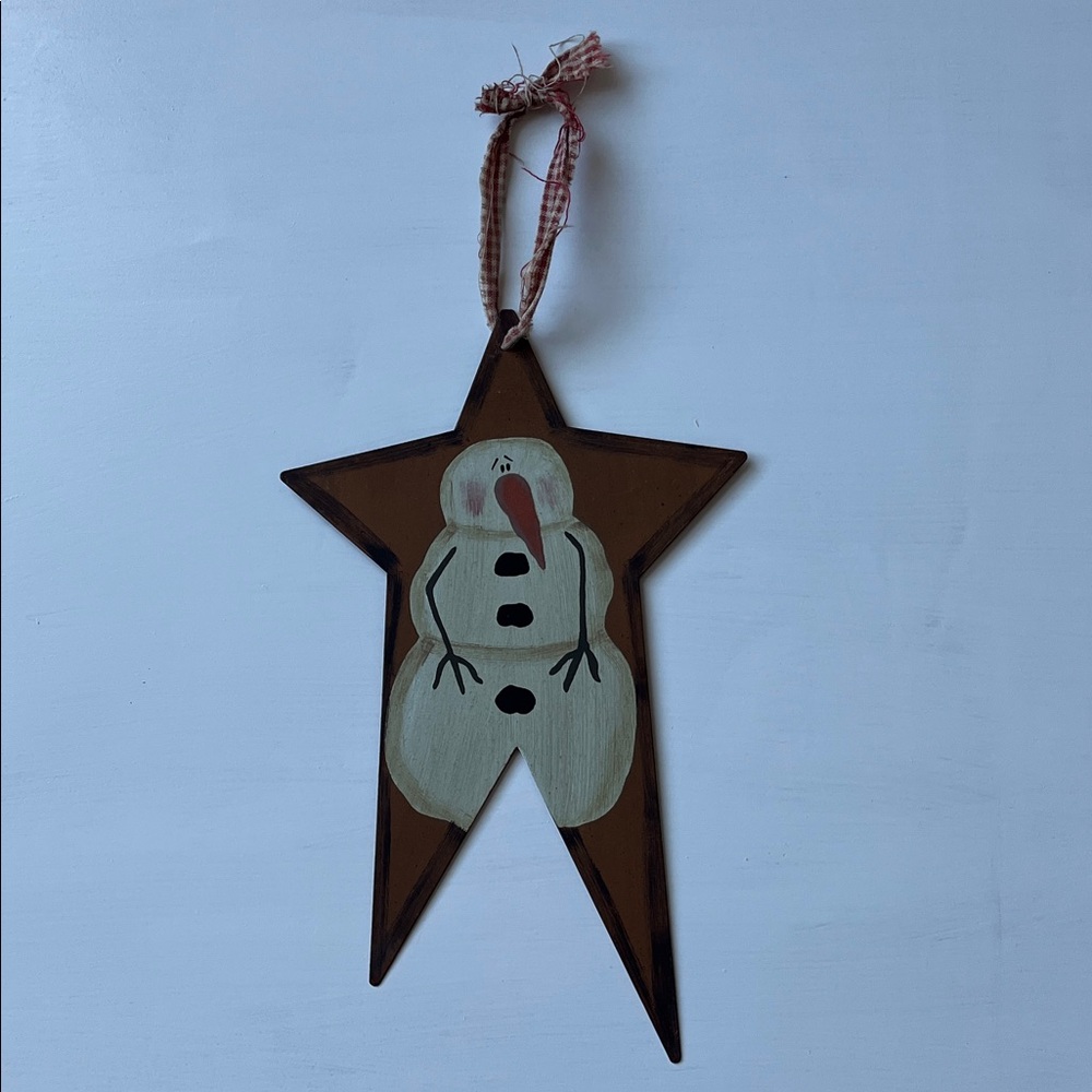 Metal Snowman Star Hanging Home Decor